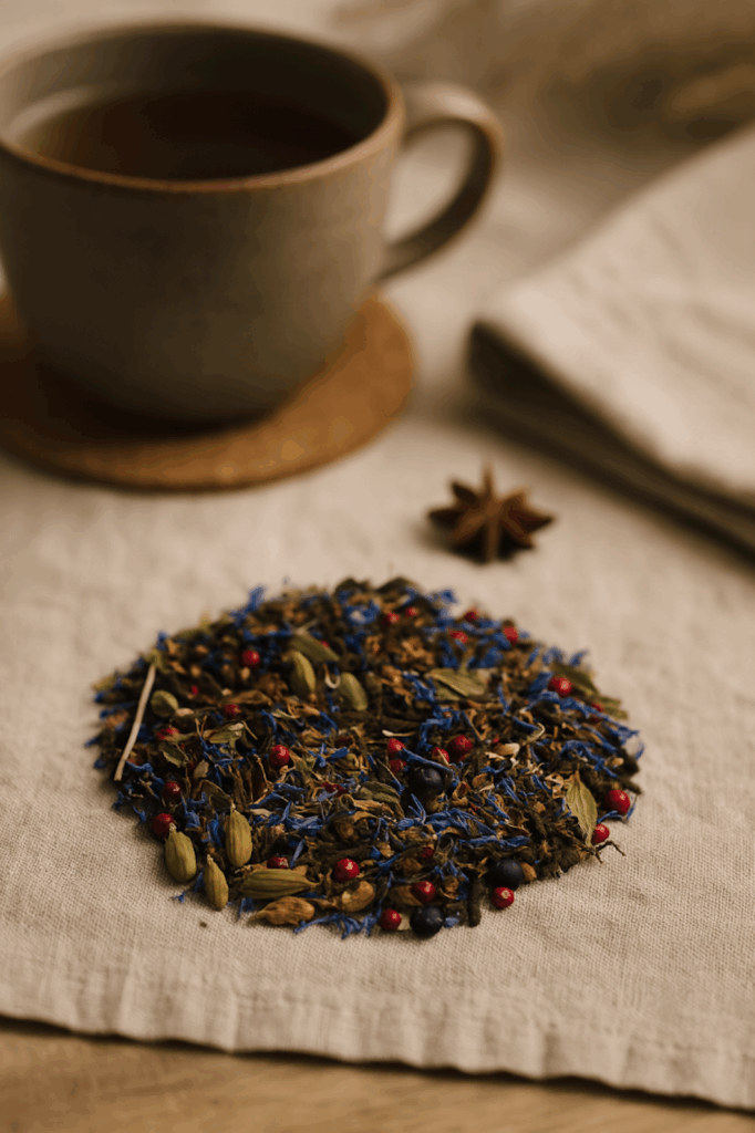 Pittig & Puur is een krachtige kruidenblend met gember, jeneverbes en kardemom. Stoer en intens van smaak.