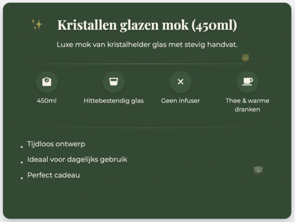 Kristallen glazen mok (450ml) – zonder infuser